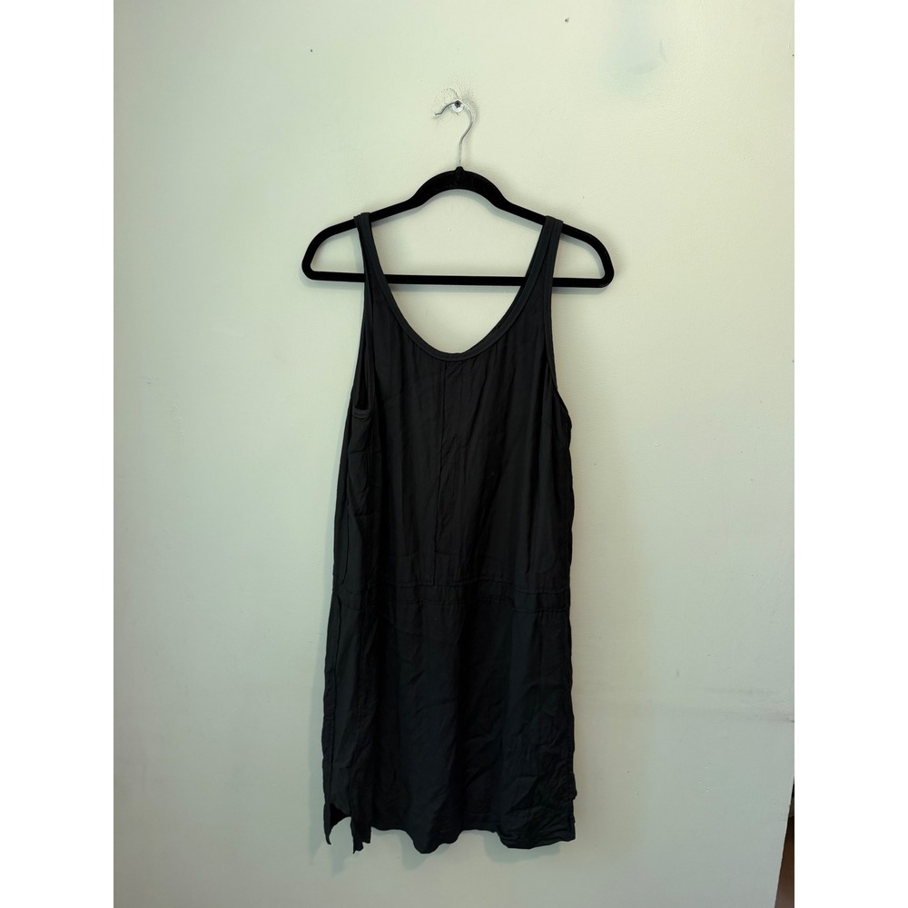 Banana Republic Womens Black Sleeveless Pleated Drop Waist Shift Dress Tall 16
